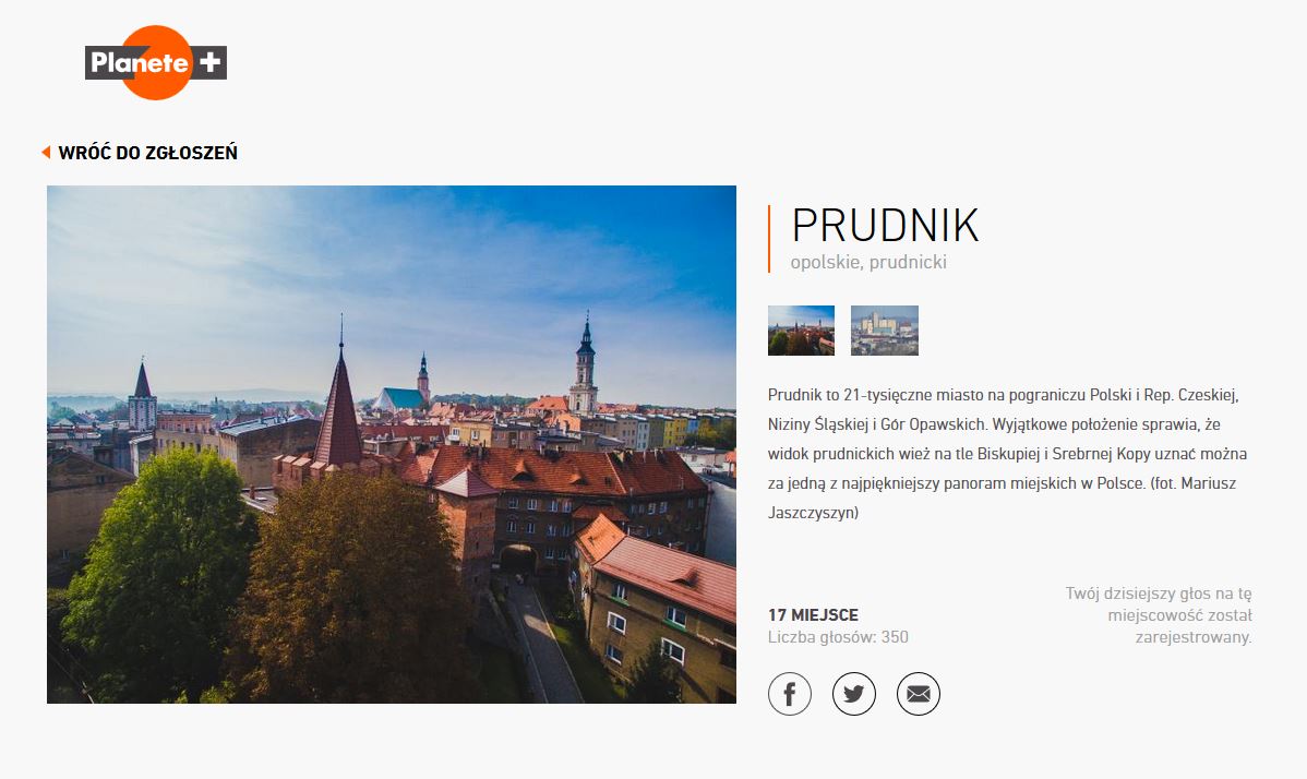 Dobry początek Prudnika w konkursie Planete+