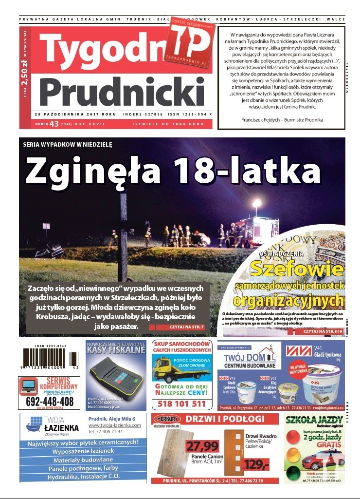 Nowy numer „Tygodnika Prudnickiego” do kupienia już od środy (25 października)