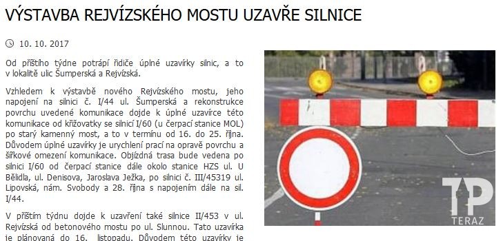 Remont mostu w Jeseniku