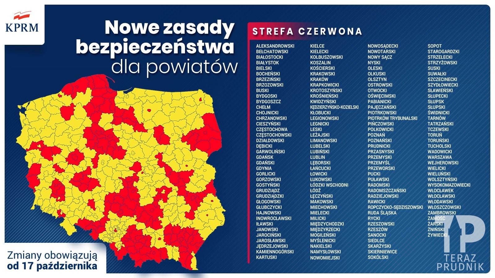Od soboty jesteśmy w czerwonej strefie epidemicznej