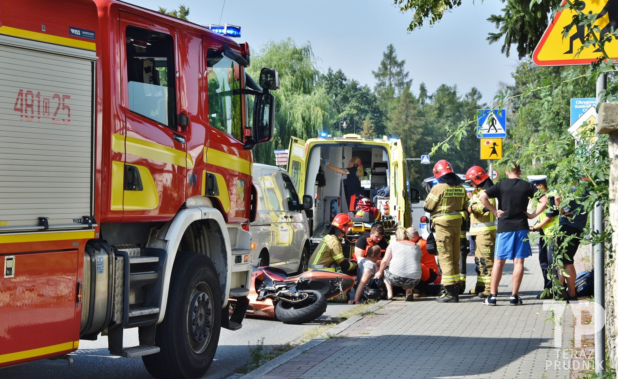 Poszkodowany motocyklista