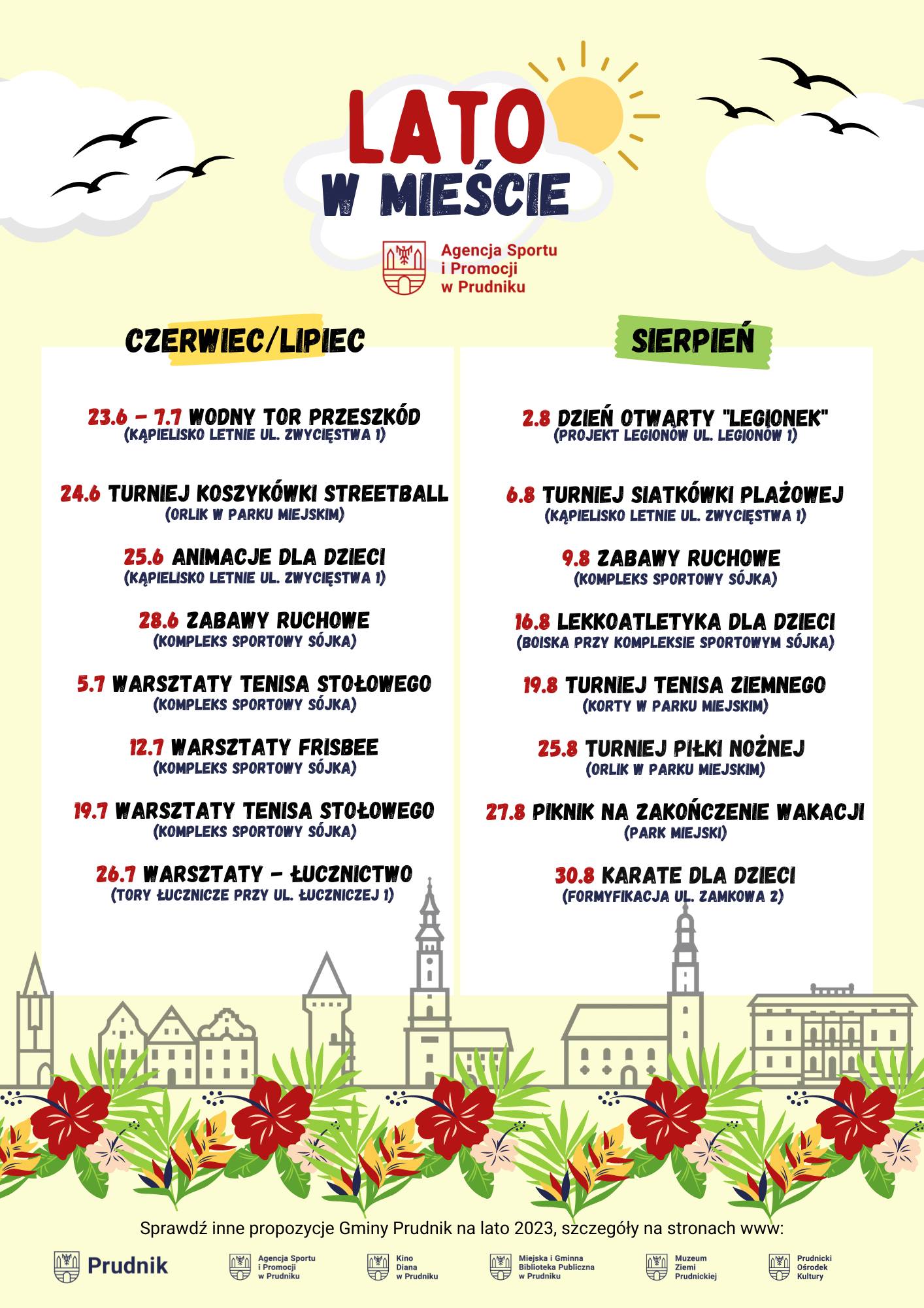 Sportowe wakacje w Prudniku – program