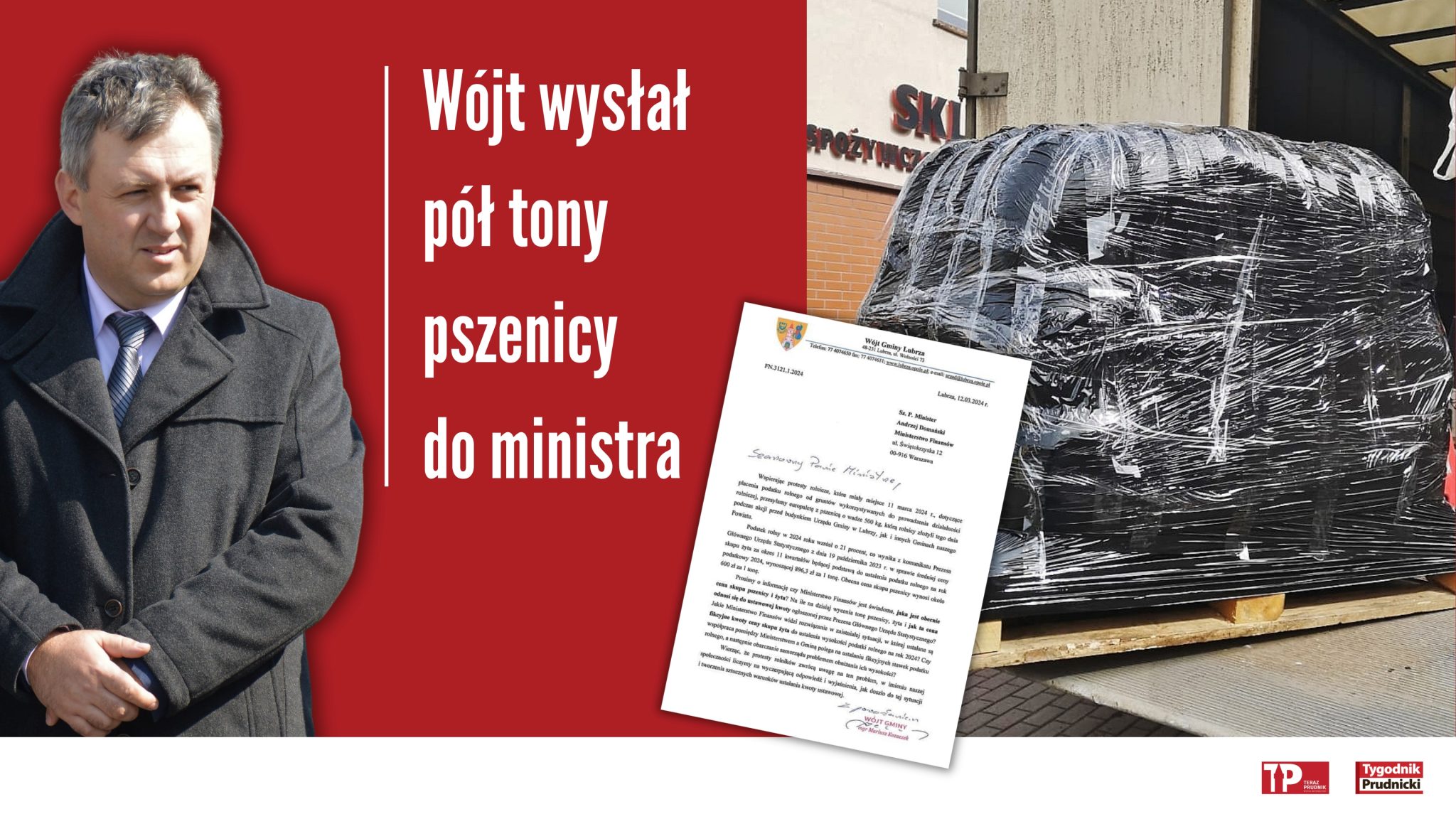Wójt wysłał pół tony pszenicy do ministra. Kwoty skupu są fikcyjne!