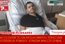 Na co dzień to on ratuje innych, teraz sam potrzebuje pomocy. Strażak walczy o rękę
